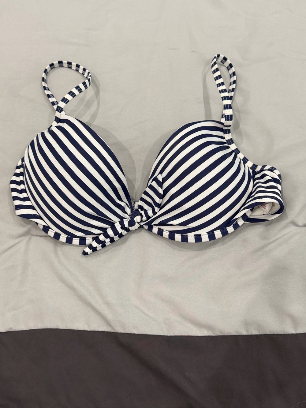 ☀️ Xhilaration - Navy and White Striped Bikini Top
